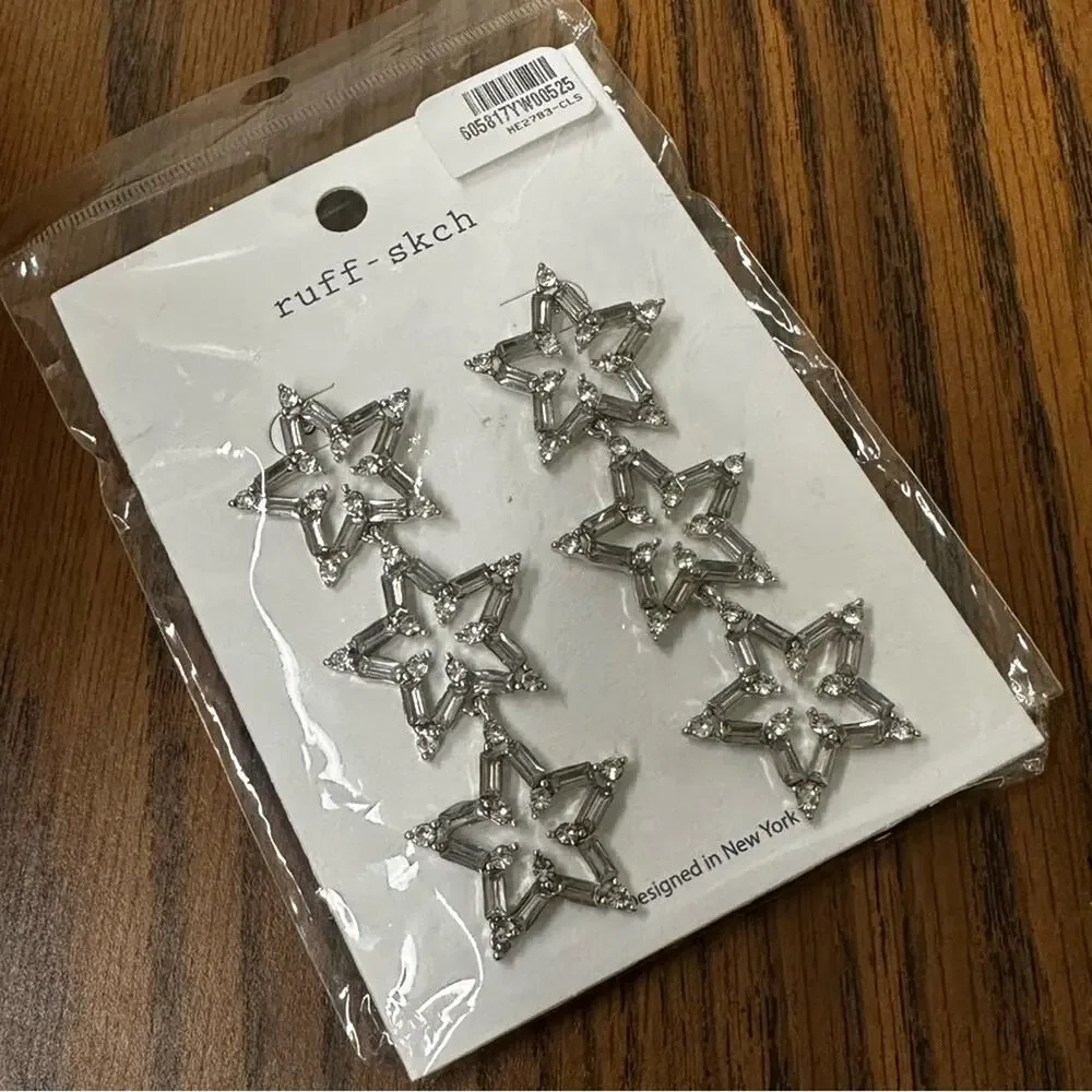 Ruff-Skch Silver Star Earrings - Picture 2 of 6